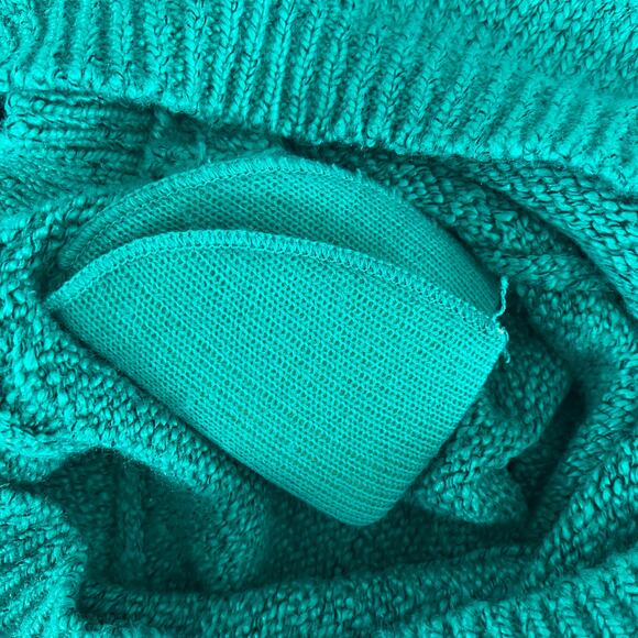 Vintage 80s 90s Emerald Green Sweater 3/4 Sleeve - Picture 7 of 8